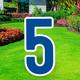 Royal Blue Number (5) Corrugated Plastic Yard Sign, 30in